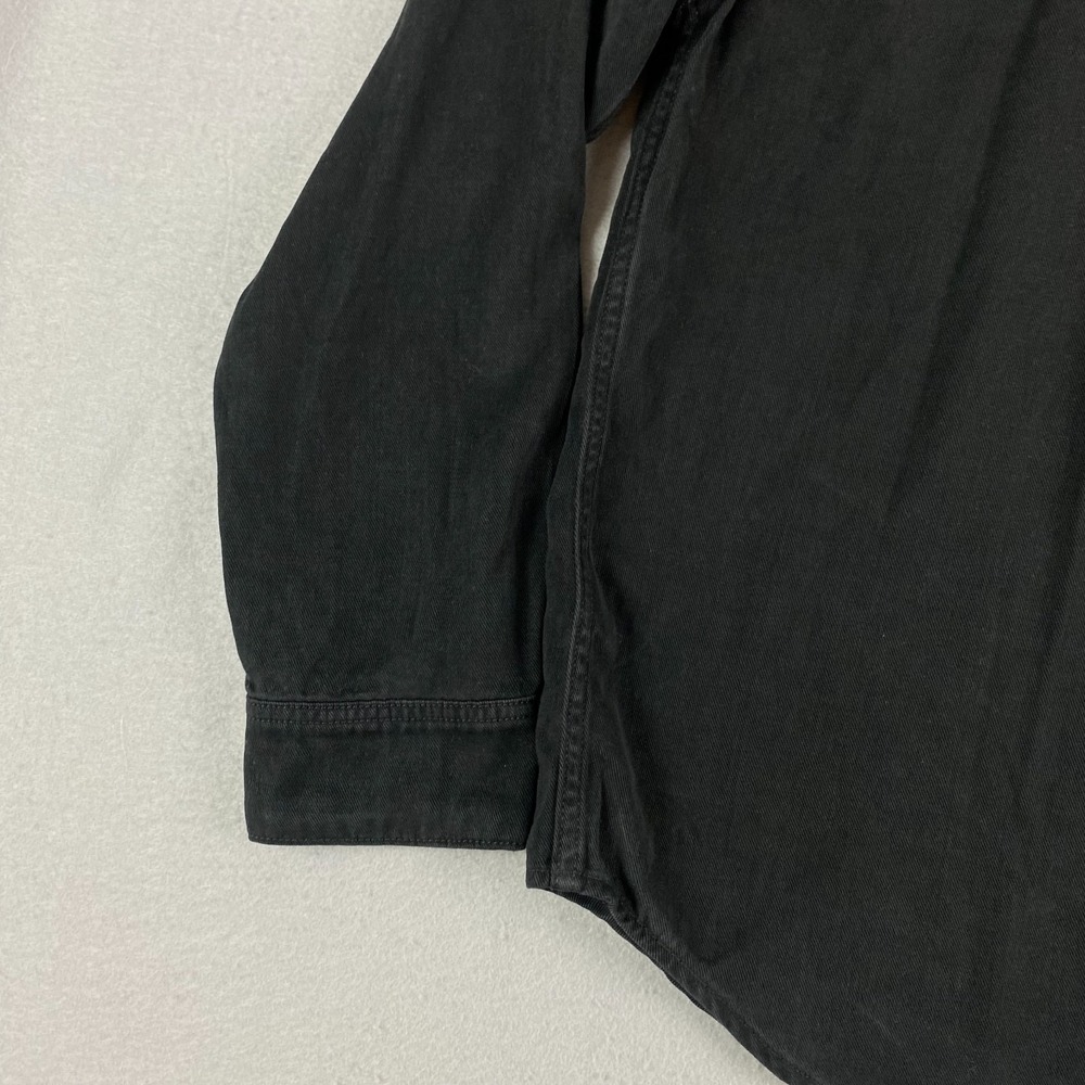 Everlane Mens L black Utility Overshirt Button Front Dual Pocket Long Sleeve - Picture 10 of 14